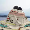 Couvertures drôles mignons chiens conduite voiture dessin animé couverture tricotée velours chaud jeter pour canapé canapé chambre couette