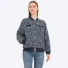 Giacca da donna all'ingrosso a prezzo basso diretto in fabbrica Tweed a maniche lunghe monopetto nero casual