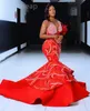 2024 ASO EBI FLORALS LACE MERAMAIT PROM DRESS PEADED PESKINERAD ENKTAG Formell fest Second Reception 50th Birthday Engagement Gowns Dresses Robe de Soiree ZJ33