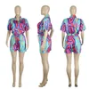 Trajes de mujer 10sets Venta al por mayor Conjuntos de dos piezas de verano Mujeres Tie Dye Imprimir Camisa de manga corta Pantalones cortos Trajes Casual Chándal Y2K Ropa