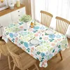 Table Cloth Floral Small Flower Tablecloth Flowers Leaves Little Fresh Aesthetic Rectangle Cover For Kitchen Coffee Decoration