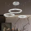 Lustres Chrome de luxe Led K9 lustre en cristal éclairage moderne pendentif plafonniers lampe pour salon Suspension maison déco