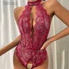 Sexy Set Women One Piece Otwarty Bra Bezpośrednia bieliznę dla seksu przezroczystą bieliznę Bodysuit Plus Size Eric Lenceria Sexy Catsuit 24322