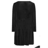 Abiti taglie forti Manica lunga Elegante Primavera Autunno Abito da festa Donna Nero Nastro glitterato Sera Grande Midi 7Xl 8Xl Consegna a domicilio Ap Otpn3