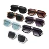 2 PCS 패션 럭셔리 디자이너 23 New Sunglasses Unisex Punk 스타일 HD 패션 트렌디 선글라스