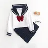 Uniformes scolaires de Style japonais S2XL pour filles, Costume de la marine pour femmes, Costume JK Sexy, chemisier de marin, ensemble jupe plissée, 240315