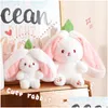 Stuffed Plush Animals 2024 Wholesale Stberry Rabbit Transformed Into Xiaoguo P Toy Carrot Pillow White Doll Drop Delivery Toys Gifts Otoco