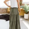 Kobiety spódnica krańca maxi duży hem plażowa bohemiczna impreza elastyczna talia Slim Long Streetwear Faldas 240321