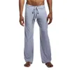 Erkekler Pantolon Erkek Yoga Düşük Bel Drawstring Düz gevşek pijama ince sporlar rahat elastik pantolon