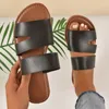 Hausschuhe 2024 Sommer Flache Damenschuhe Outdoor Sandalen Strand Casual Plus Size Luxus Gleitet Innen PU1