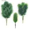 Faux Floral Greenery Green Artificial Plant Bouquet for Home Room Office Decor Garden Decoration Outdoor Fake Plant Bouquet Vase Ornament Accessory Y240322