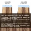 Förlängningar minitejp hårförlängningar mänskliga hårband i hårförlängningar rak naturlig mjuk hög ljus hårstil nonremy 10 st/förpackningar