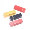 Storage Bottles Empty 12.1mm Black Red Gold Square Aluminum Lipstick Tube 24pcs