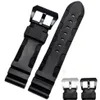 Rubber Band For Panerai Watch Silicone Strap Wrist Watchbands Black 24 26mm319C