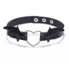 Love Heart Choker Halsband Wings Collar Choker Halsband Vampyr Black Pu Leather Armband för kvinnliga smycken