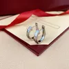 Boucles d'oreilles de créateurs de haute qualité pour femme, couleur or, argent, or rose, incrusté de diamants, cadeau d'anniversaire de mariage, livraison gratuite, vente en gros