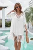 Maillots de bain pour femmes Dentelle Sheer Beach Robe Bikini Cover-Ups Casual Cardigan Lâche Kimono Été