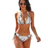 Roupa de banho feminina x inicial em uma grinalda floral biquíni fatos de banho praia duas peças push up superior sexy maiô initia