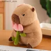 Plyschdockor kawaii capybara plysch leksak söt capybara förvandlas till dinosauri kanin fyllande docka mjuk tecknad djur kudde gåva för barn och flickor Q240322