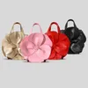 Drawstring Fashion Flower Women Handväskor Pink Color Bucket Bag Luxury Pu Leather Shoulder Crossbody Bags Elegant Evening Party Purses 2024