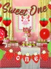 パーティーの装飾Kreatwow Strawberry Birthday Red Balloon Set Sweet One Banner Cake Topper Paper Honeycomb Ball for Girls1st