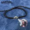 WGPTBDL Bracciale intrecciato in acciaio inossidabile Bracciale personalizzato Collana con proiezione personalizzata Personalità Commemorativo Regalo per la festa del papà 240320