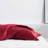 Livestete vin röd 100% siden sängkläder set kvinnor skönhet hälsosam täcke täcker platt bäddslinne för friska 4st 240306