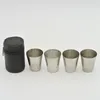 Mokken 4 stks/set Outdoor Praktische Reizen Rvs Cups Mini Set Glazen Voor Whisky Wijn Met Case Draagbare Drinkware 30 ml