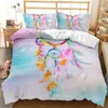 Sängkläder sätter färgglada täcke omslagsset Dream Catcher Feather Mandala Comforter med örngott för vuxna flickor sovrumsdekor
