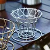 Coffee Filter Stainless Steel Cone Pour Over Coffee Dripper Stand Holder Foldable Portable Coffee Filter For Outdoor 240313