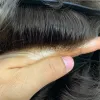 Toupees Human Hair Hairpieces Thin Skin PU Replacement System Human Hair Men Toupees