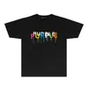 Magliette oversize da uomo di marca viola Magliette hip-hop streetwear con stampa di lettere Maglietta a maniche corte in cotone Harajuku 2XL