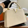 Crocodile Mönster Handväska handväska läder mode bokstäver borttagbar rem gyllene hårdvara tote shoppingväska flera färger 27 cm