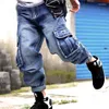 Jeans pour hommes Mcikkny Hommes Hip Hop Skateboard Denim Pantalon Multi Poches Baggy Pantalon Plus Taille 30-46