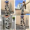 Women'S Jeans Street Style Womens Clothing 2024 Summer Trendy Brand Cow Print High Waisted Straight Leg Casual And Floor Mop Pants D Dhet5
