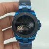 nouvelle montre pour hommes lunette en céramique noire sous-montres brillant bleu placage en acier inoxydable automatique mécanique montres pour hommes 40mm mad219m