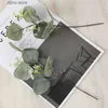 Faux Floral Greenery 10PCS Fake Plants Eucalyptus Leaf Artificial Flower Basket Vase for Home Decor Wedding Bouquet Materials Christmas DIY Gifts Box Y240322