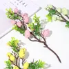 Decorative Flowers 35CM Party Vase Decor Wedding Favors Artificial Fake Plant Foam Egg Flower Easter Decoration Tree Branch