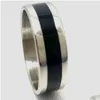 Bandringe 25 stücke Schwarz Emaille Streifen Edelstahl 8mm Herren Öl Gefüllt Mode Ring Mann Trendy Schmuck Drop Lieferung Dhgarden Dhnwg