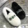 Casual Shoes Crystal Decor Women Flats Moccasins Winter Warm Loafers Comfortable Espadrilles Ladies Walking Driving