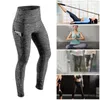 Kvinnors leggings Hög midja Elastisk träning Kvinnor Yoga Mag kontroll Ruched Booty With Pocket Pants Seamless Gym Compression Tights