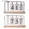 Calendar Office DIY Perpetual Flipping Binder Countdown Monthly Calendar with wooden display stand desktop stand suitable for female teachers Y240322