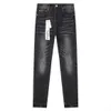 Pantalones vaqueros morados para hombre otoño nuevos pantalones vaqueros elásticos negros ajustados pantalones de pies pequeños de moda