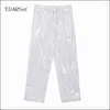 Women's Pants Sexy Loose PVC Transparent Women Fashion See Through Trousers Autumn Winter Straight Ankle-length Capris Custom