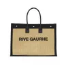 Bolsa de bolsa de luxo bolsa de designer de bolsa de grande capacidade bolsa compras de alta qualidade neutra handheld rive gauche logotipo painel de couro 2024 bolsa de viagem de verão