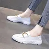 Casual schoenen lente/herfst mode comfort klimplanten loafers mocassin femme witte platform platte hak dames sneakers