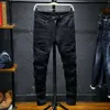 Pantalones vaqueros perforados para hombre, pantalones largos elásticos ajustados a la moda juvenil con pies pequeños y cintura media, novedad de invierno de 2021