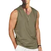 Herrtankstoppar Alla hjärtans dag Mens Summer Beach Simple Classic Solid Color V Neck Bomull och ärmlös Gym T-shirt Bodybuilding