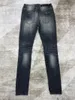 Jeans da uomo AM 2024 Streetwear Marchio di moda Strappato Anacardi Design patchwork Pantaloni in denim slim Pantaloni a matita maschile stile Hip Hop