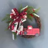 Guirnalda delantera de camión para ventana, decoración de puerta de Navidad roja, colgante de pared para decoraciones navideñas, accesorios para fiesta en casa Wly935 s